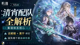 鸣潮V3.6清宵配队全解析:集谐体系核心,达妮娅+莫宁绑定,缺失哪个都会掉伤害