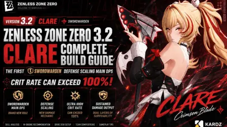 Zenless Zone Zero 3.2 Claret Complete Build Guide: The First "Bladeguard" DEF-Scaling Main DPS, Crit Rate Can Exceed 100%