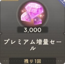 プレミアム増量セール(3000魔法石) プレミアム増量セール(3000魔法石)
