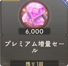 プレミアム増量セール(6000魔法石) プレミアム増量セール(6000魔法石)