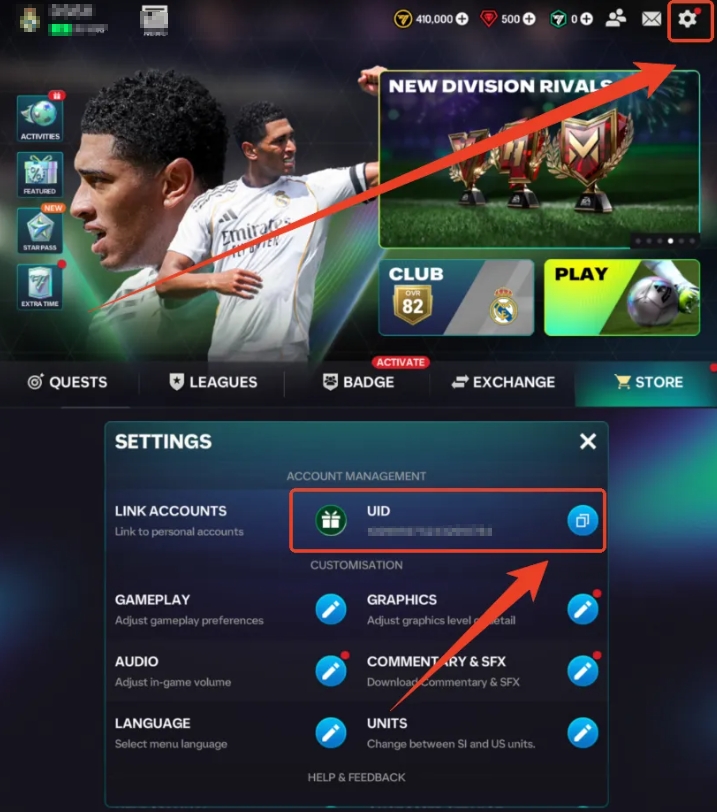 วิธีค้นหา EA SPORTS FC MobileUID ของคุณ