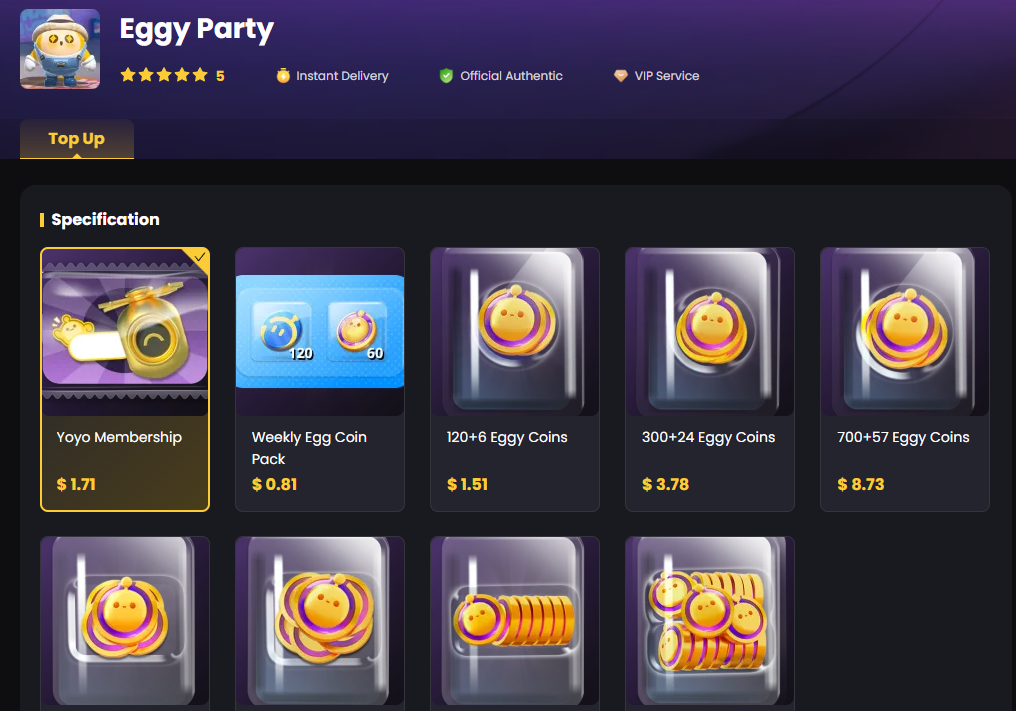 top up eggy party