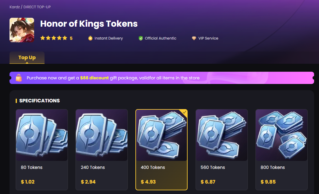 top up Honor Of Kings
