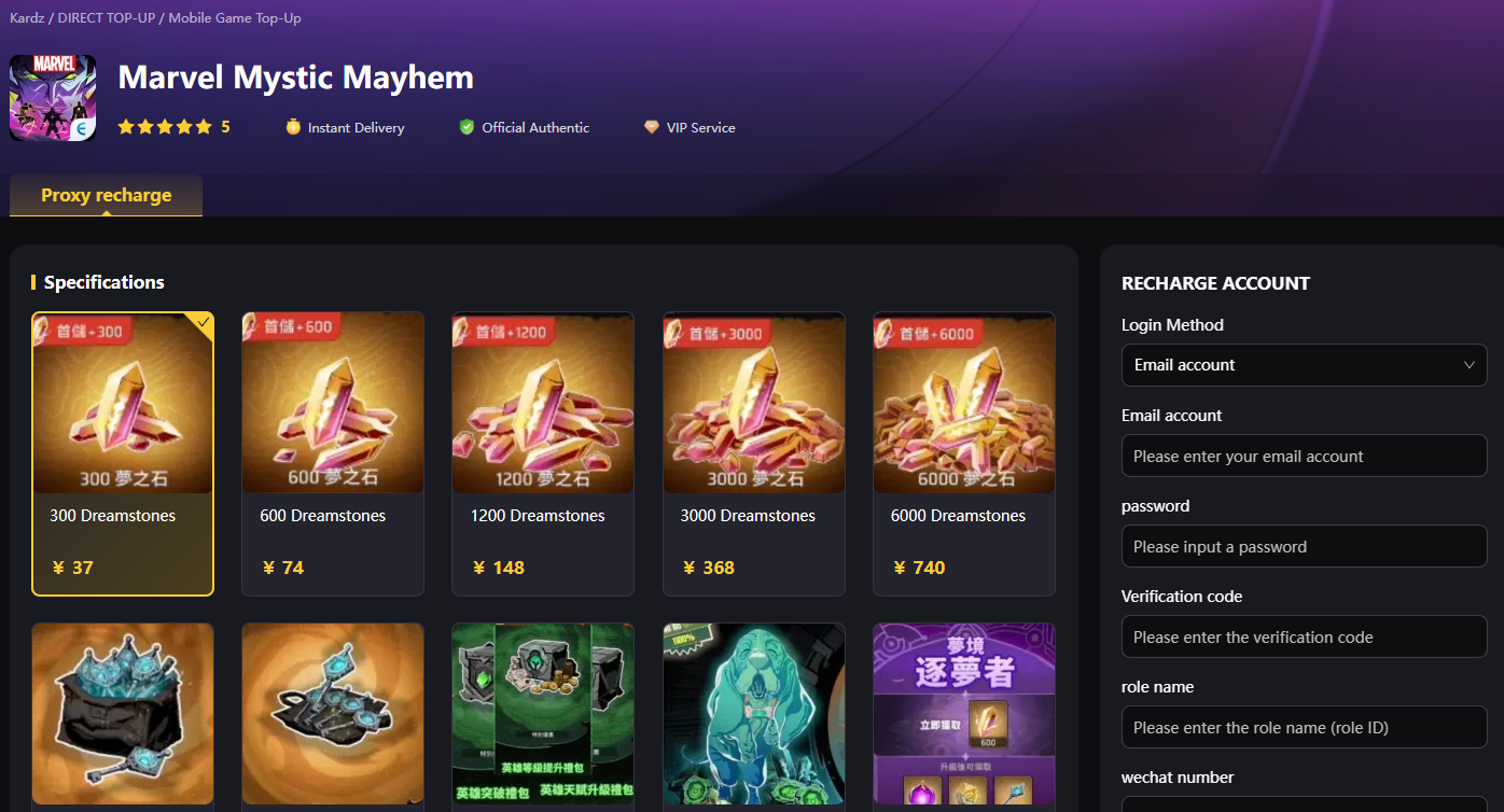 Top up Marvel Mystic Mayhem