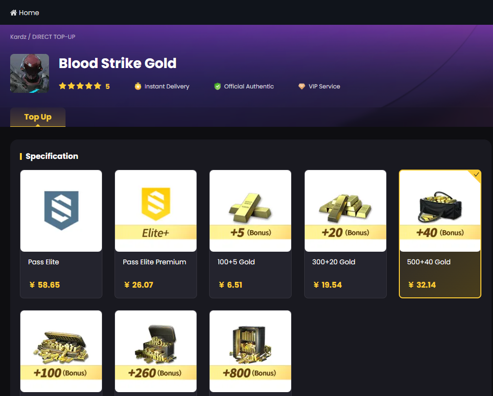 Top Up Blood Strike Gold