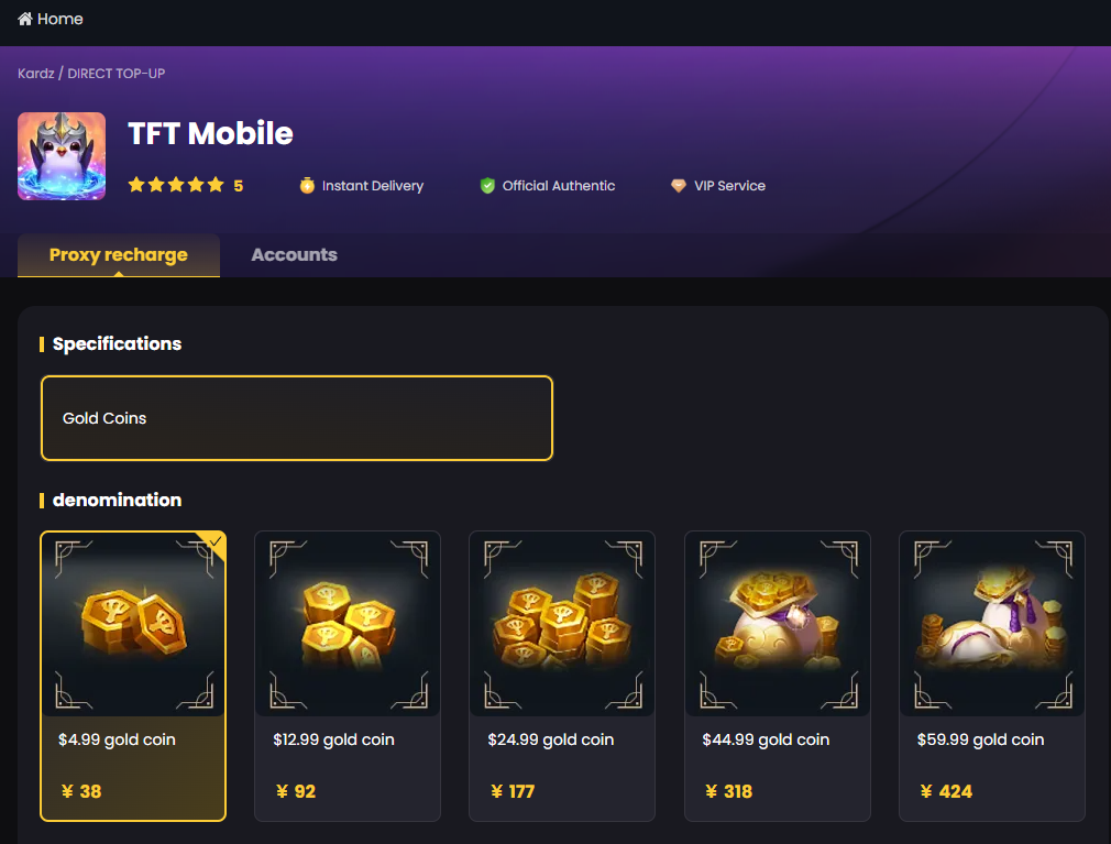 Teamfight Tactics Top Up