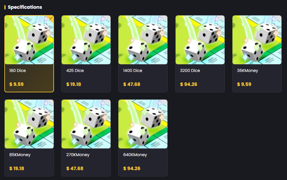 MONOPOLY GO Buy Dice Rolls