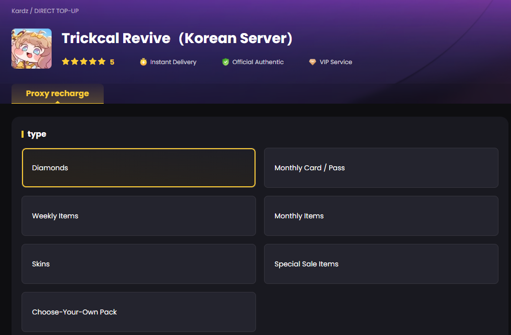 Trickcal Revive top up