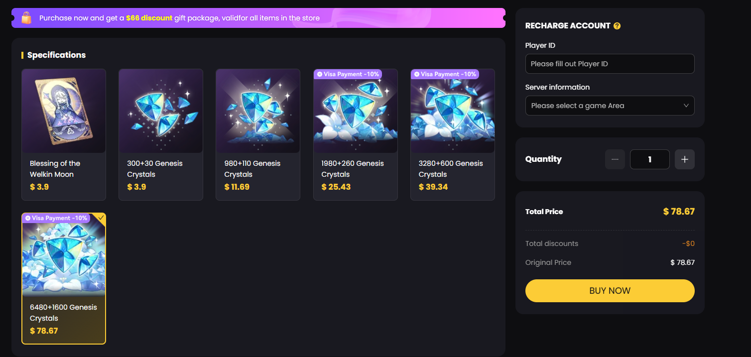 Genshin Impact top up