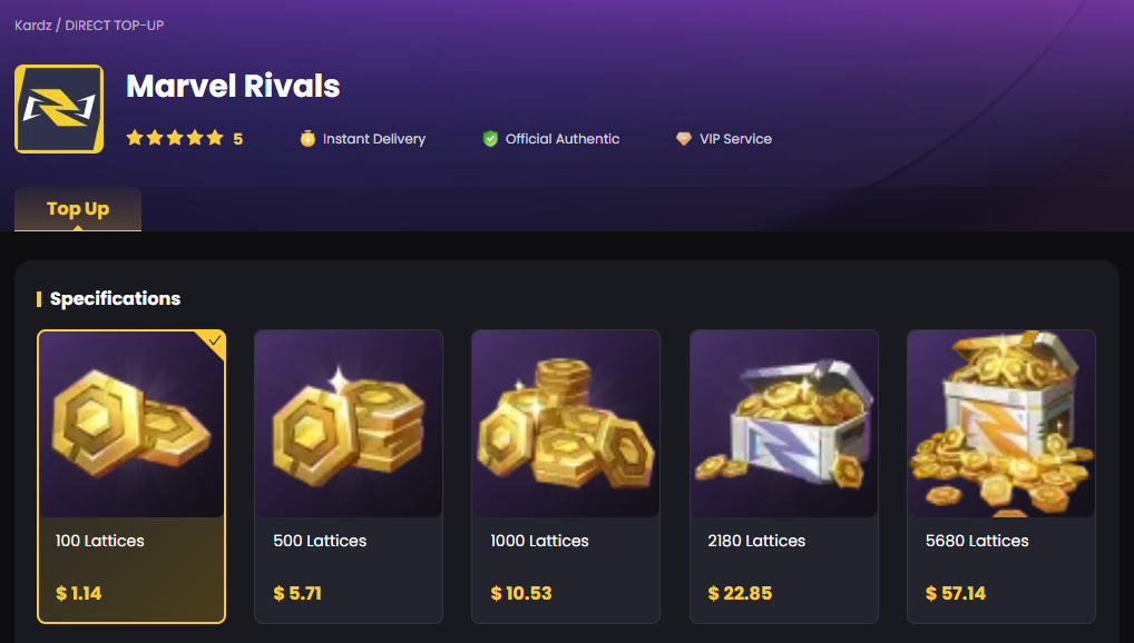 Marvel Rivals Top Up Marvel Rivals Top Up