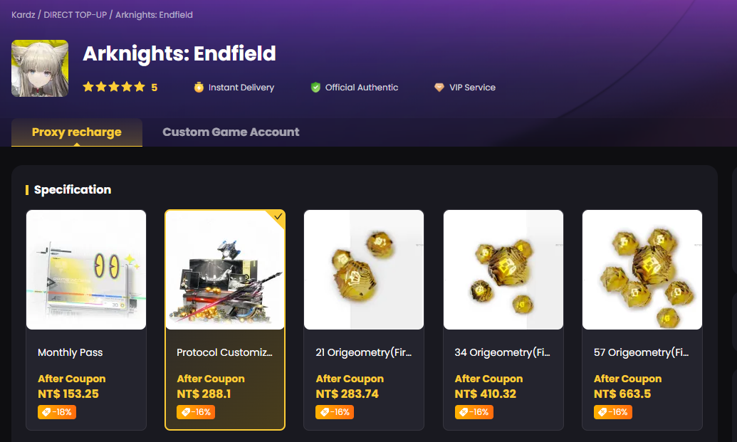 Arknights Originium Top-Up