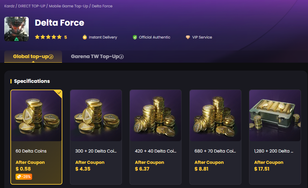 Delta Force Points Top-Up