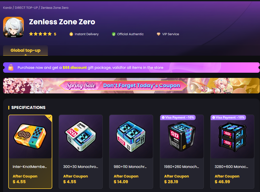 Zenless Zone Zero Top-Up