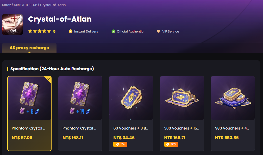 Crystal of Atlan top up