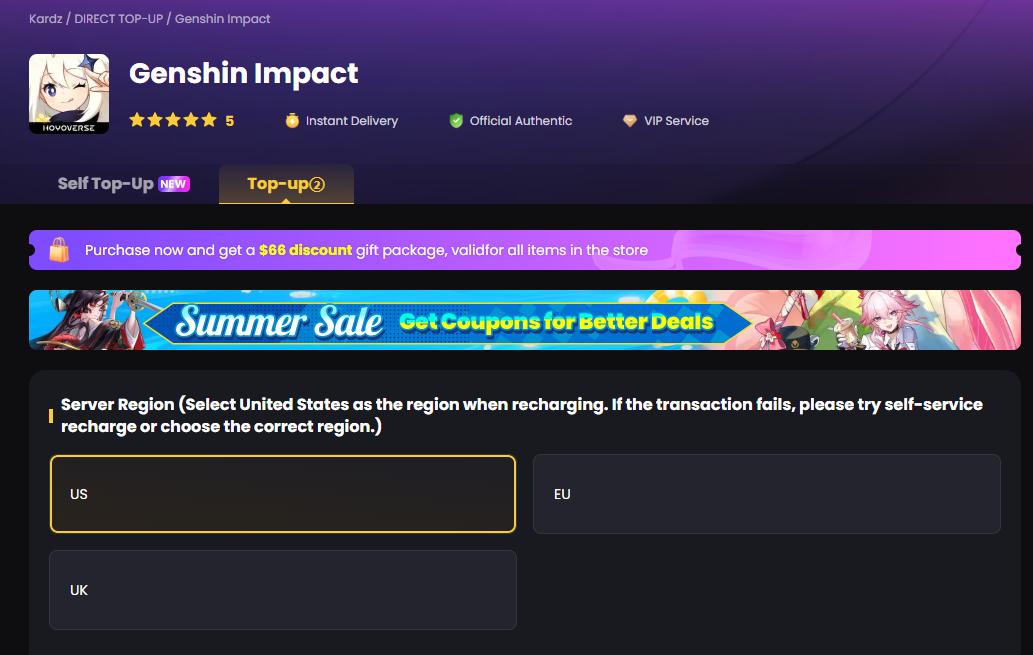 How to top up genshin