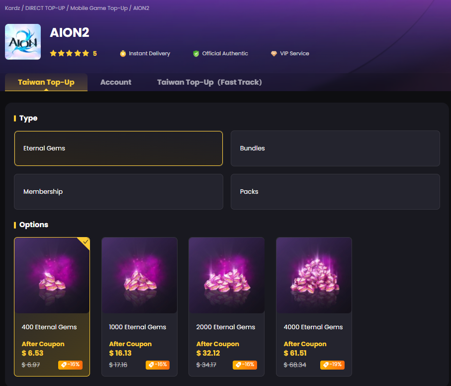 AION 2 top up