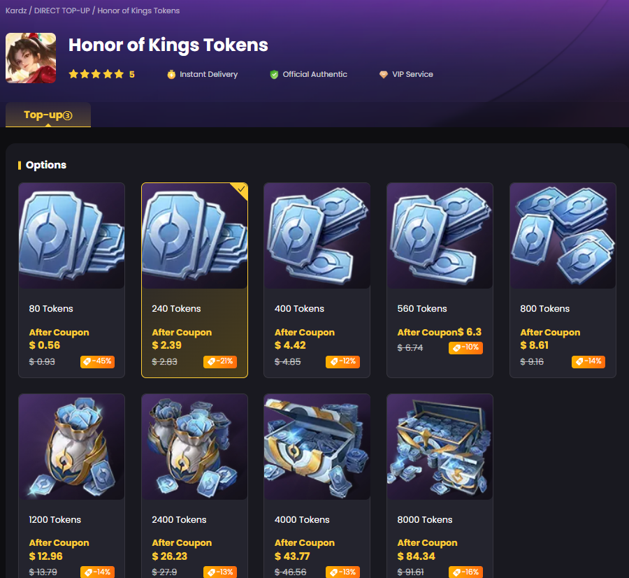 Honor of Kings Top Up
