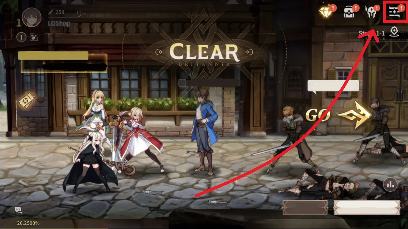 คลิกปุ่มที่มุมบนขวาของหน้าแรกของเว็บไซต์ Lost Sword