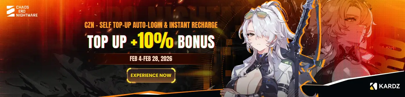 Chaos Ero Nightmare:self top-up and login top-up,and get 10% bonous.