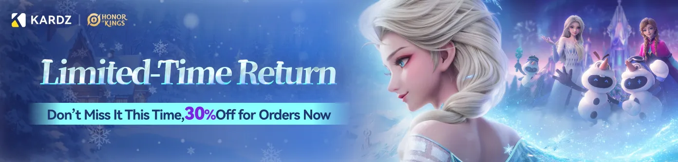 Honor of Kings：Limited-Time Return，don't miss it this time,30% off for orders now!